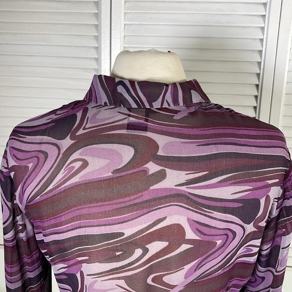 Y2K. Kenneth Cole New York,100%Silk. Women’s Buttons Down Blouse, size: 12. - Picture 8 of 12
